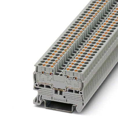 Phoenix Contact Multi-Conductor Terminal Block; PT 2.5/S-QUATTRO; 20A; 600V; 1-Level; #28 - #12; Push-In Connection; Gray